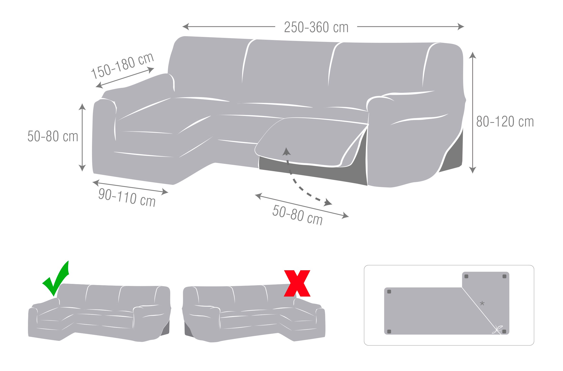 Cobertura superelástica para chaise longue relax modelo Jaz