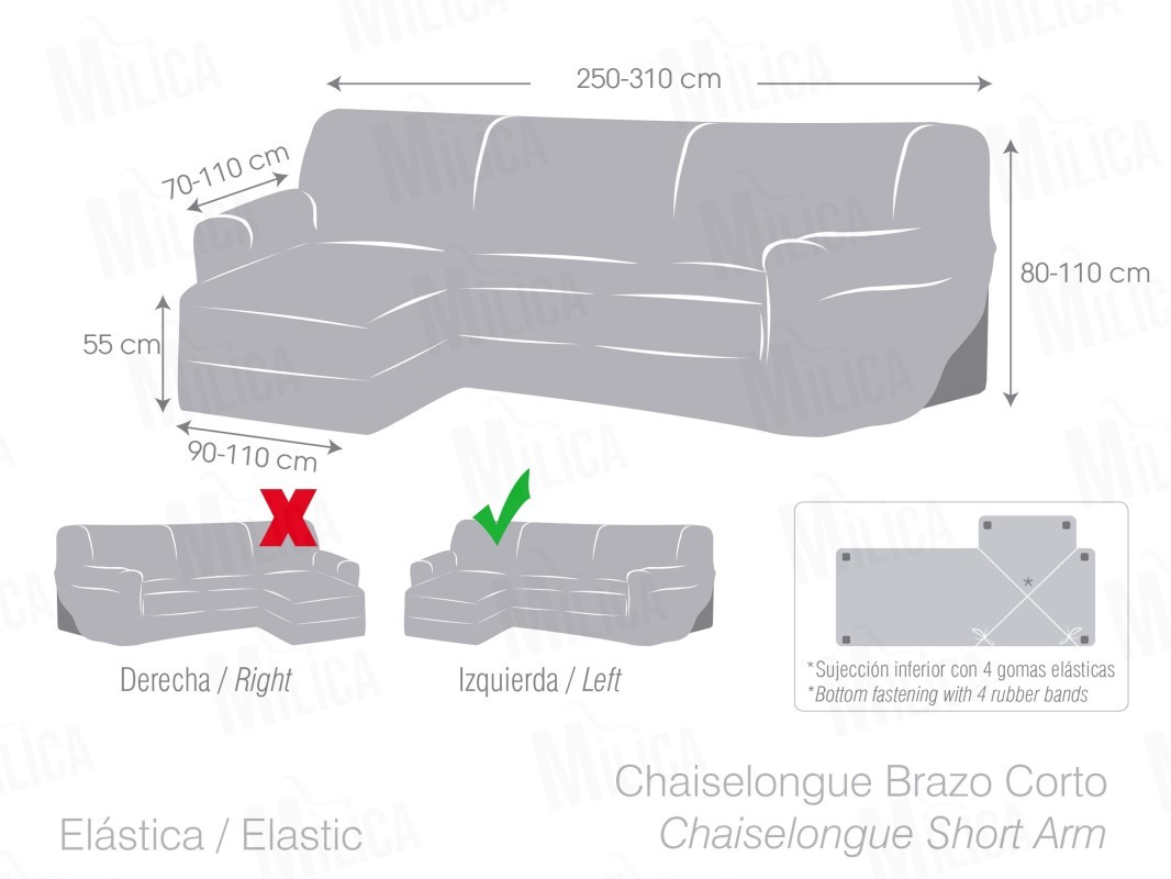 Capa para chaise longue bielástica Bronx