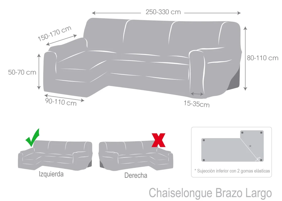Capa para chaise longue bielástica modelo Candy Capa para chaise longue bielástica modelo Candy