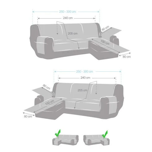 Cobre acolchoado para chaise longue Noruega | Antiderrapante e reversível