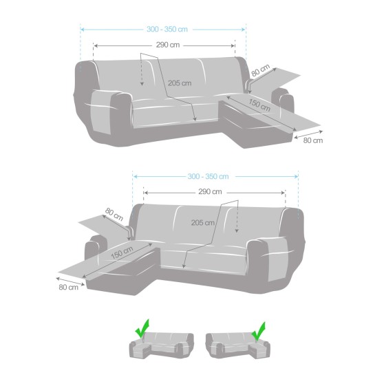 Capa almofadada modelo Noruega para chaise longue