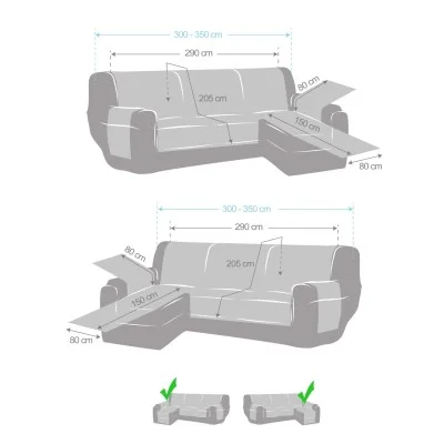 Capa almofadada modelo Noruega para chaise longue