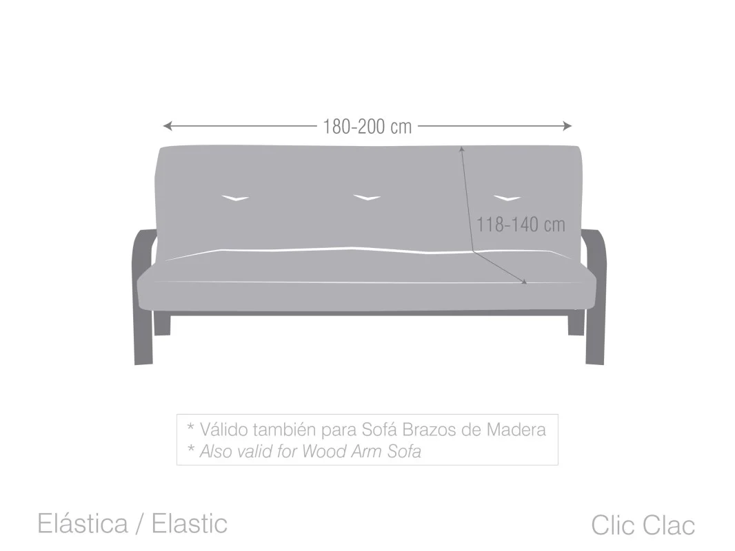 Capa elástica para sofá Clic-Clac modelo Argos Capa elástica para sofá Clic-Clac modelo Argos