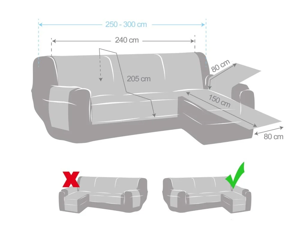Cobre antiderrapante para chaise longue Noruega | Acolchoado e prático