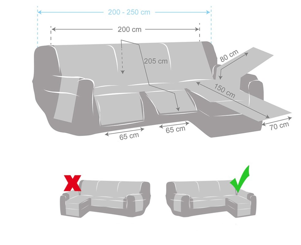 Capa acolchoada antiderrapante Montblanc para chaise longue relax | Feita sob medida com máximo conforto Capa acolchoada antiderrapante Montblanc para chaise longue relax | Feita sob medida com máximo conforto