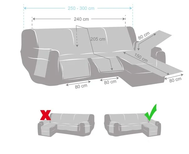 Capa acolchoada antiderrapante Montblanc para chaise longue relax | Feita sob medida com máximo conforto