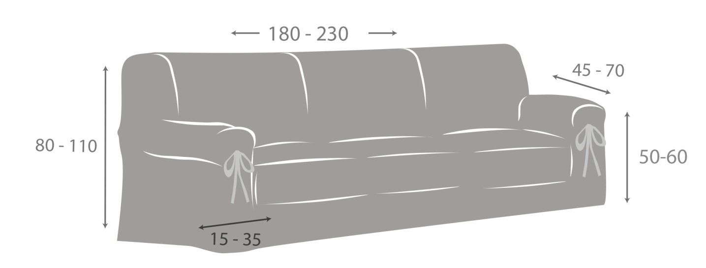Capa de sofá com laços, modelo Calma