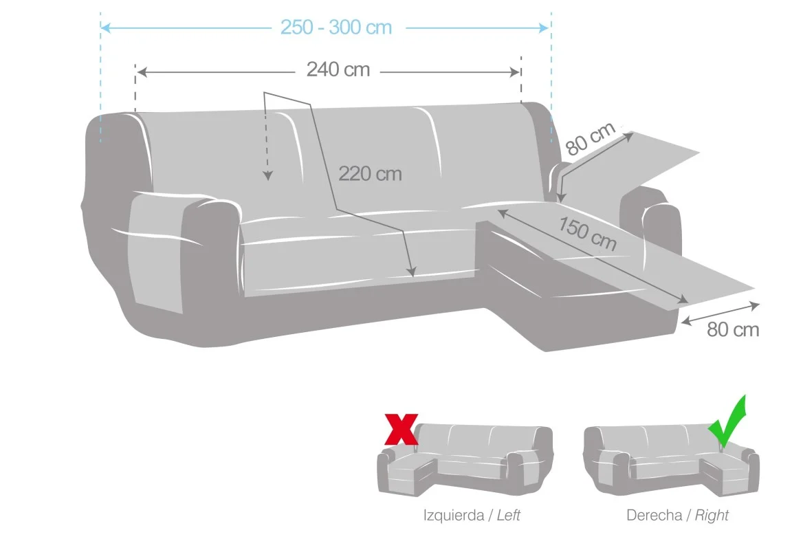 Capa para Chaise Longue Modelo Prata Capa para Chaise Longue Modelo Prata