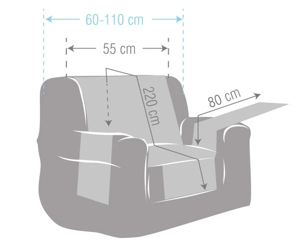 Capa cobre poltrona relax Silver | Proteção dupla com estilo atual