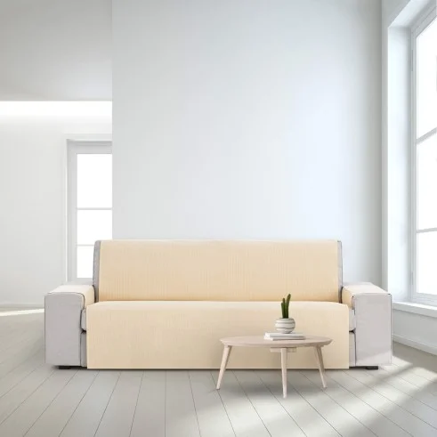 Capa cobre sofá Aqua | Estilo clássico com riscas visíveis