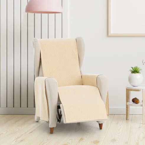 Capa cobre sofá Aqua | Estilo clássico com riscas visíveis