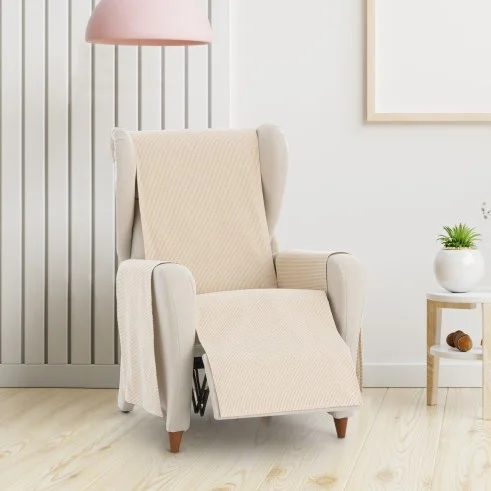 Capa cobre sofá Aqua | Estilo clássico com riscas visíveis