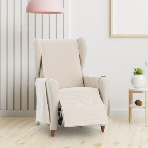 Capa cobre sofá Aqua | Estilo clássico com riscas visíveis