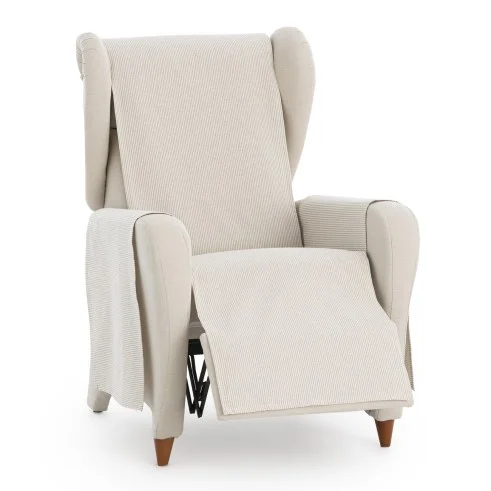 Capa cobre poltrona relax Aqua | Sofisticação diária com riscas práticas