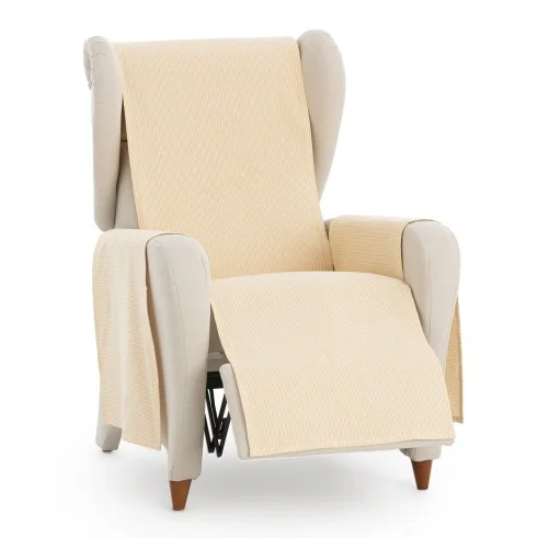 Capa cobre poltrona relax Aqua | Sofisticação diária com riscas práticas