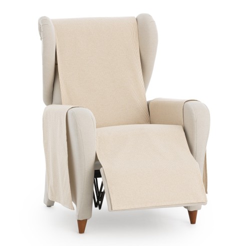Capa cobre poltrona relax Aqua | Sofisticação diária com riscas práticas