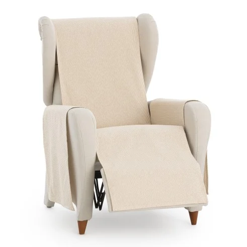 Capa cobre poltrona relax Aqua | Sofisticação diária com riscas práticas