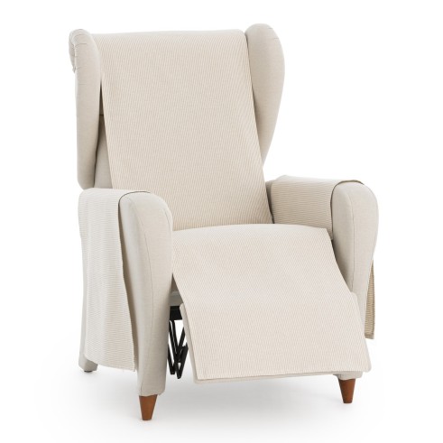 Capa cobre poltrona relax Aqua | Sofisticação diária com riscas práticas
