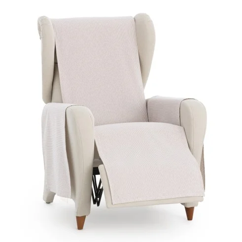 Capa cobre poltrona relax Aqua | Sofisticação diária com riscas práticas