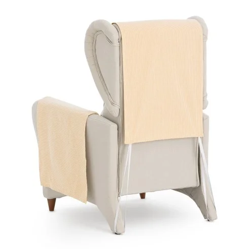 Capa cobre poltrona relax Aqua | Sofisticação diária com riscas práticas
