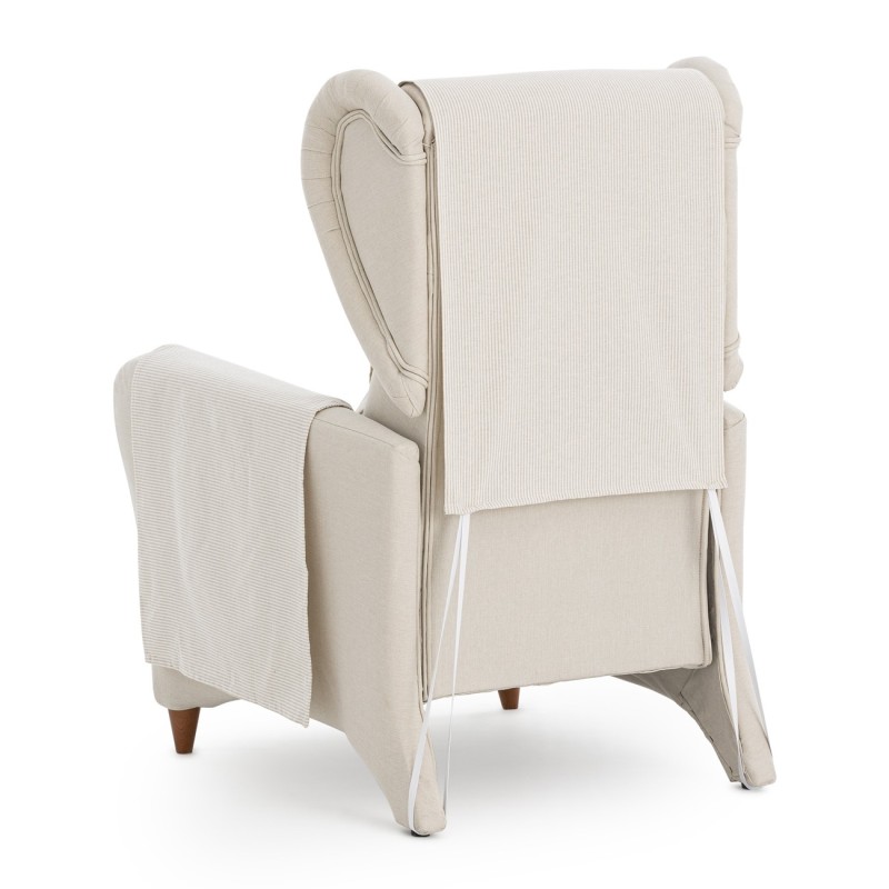 Capa cobre poltrona relax Aqua | Sofisticação diária com riscas práticas Capa cobre poltrona relax Aqua | Sofisticação diária com riscas práticas