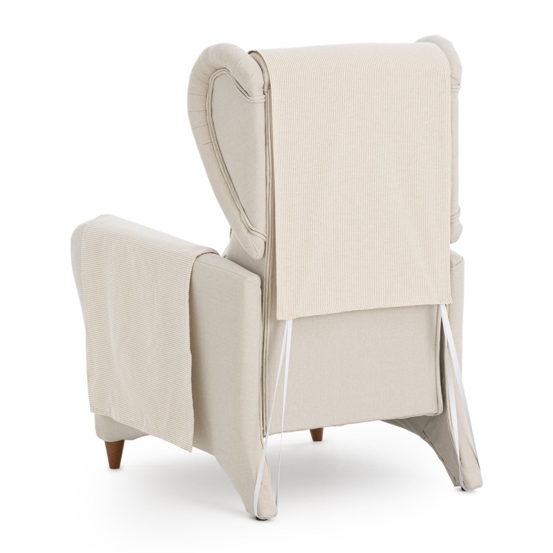 Capa cobre poltrona relax Aqua | Sofisticação diária com riscas práticas Capa cobre poltrona relax Aqua | Sofisticação diária com riscas práticas