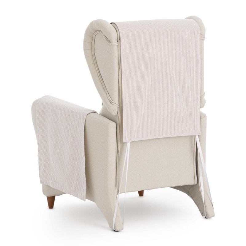 Capa cobre poltrona relax Aqua | Sofisticação diária com riscas práticas Capa cobre poltrona relax Aqua | Sofisticação diária com riscas práticas