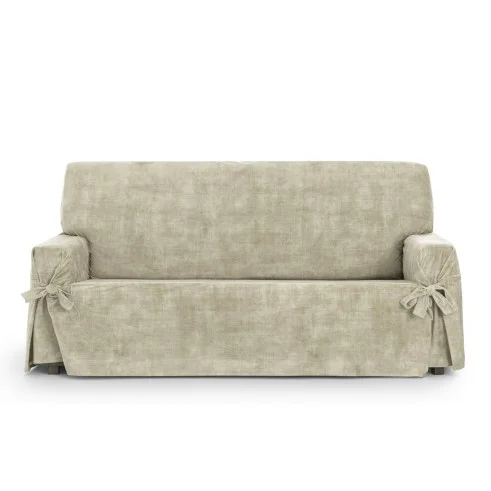 Capa de sofá com laços antimanchas Turim | Veludo com proteção invisível