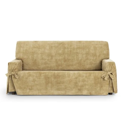 Capa de sofá com laços antimanchas Turim | Veludo com proteção invisível