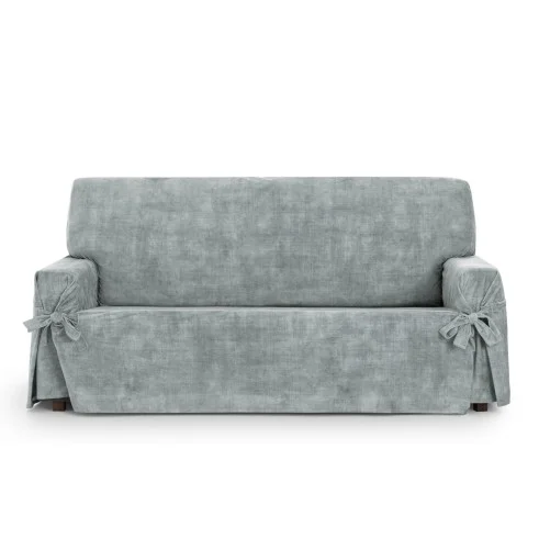 Capa de sofá com laços antimanchas Turim | Veludo com proteção invisível