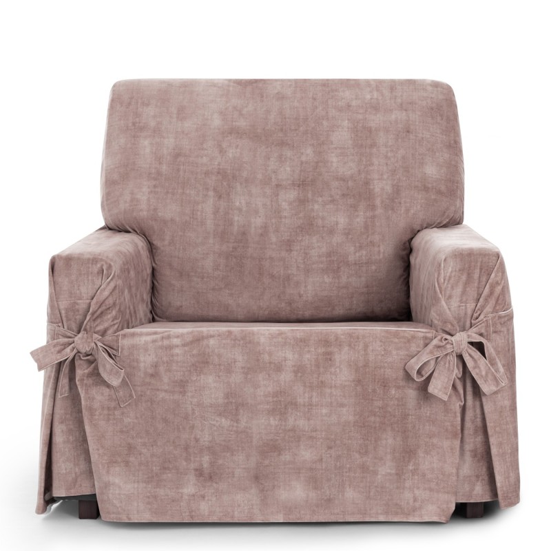 Capa de poltrona Turim com laços | Veludo elegante | Ajuste seguro | Decoração clássica | Lavável na máquina Capa de poltrona Turim com laços | Veludo elegante | Ajuste seguro | Decoração clássica | Lavável na máquina
