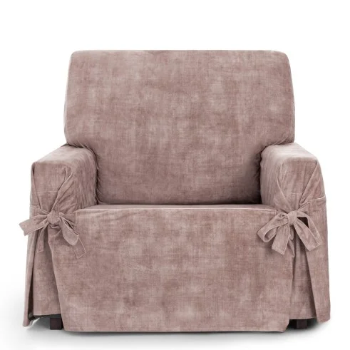 Capa de poltrona Turim com laços | Veludo elegante | Ajuste seguro | Decoração clássica | Lavável na máquina