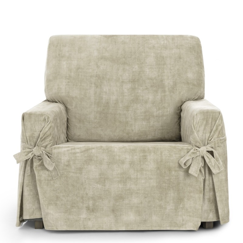Capa de poltrona Turim com laços | Veludo elegante | Ajuste seguro | Decoração clássica | Lavável na máquina Capa de poltrona Turim com laços | Veludo elegante | Ajuste seguro | Decoração clássica | Lavável na máquina