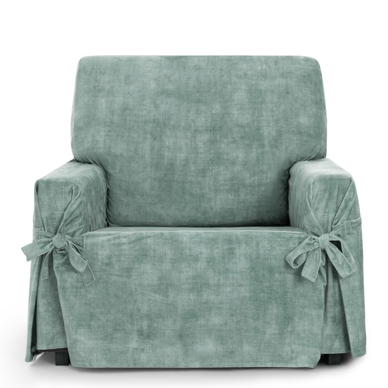 Capa de poltrona Turim com laços | Veludo elegante | Ajuste seguro | Decoração clássica | Lavável na máquina Capa de poltrona Turim com laços | Veludo elegante | Ajuste seguro | Decoração clássica | Lavável na máquina