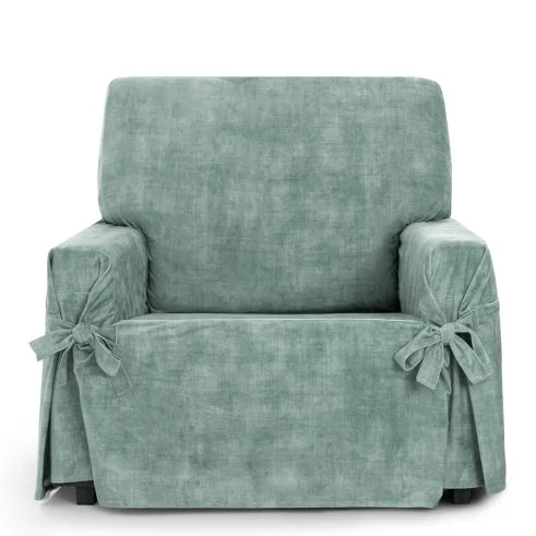 Capa de poltrona Turim com laços | Veludo elegante | Ajuste seguro | Decoração clássica | Lavável na máquina