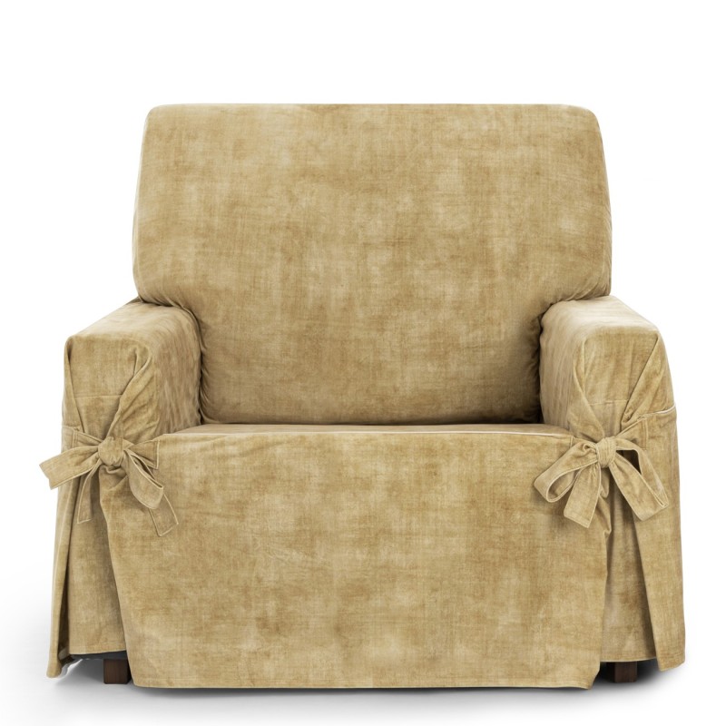 Capa de poltrona Turim com laços | Veludo elegante | Ajuste seguro | Decoração clássica | Lavável na máquina Capa de poltrona Turim com laços | Veludo elegante | Ajuste seguro | Decoração clássica | Lavável na máquina
