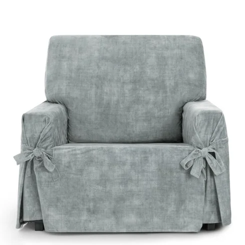 Capa de poltrona Turim com laços | Veludo elegante | Ajuste seguro | Decoração clássica | Lavável na máquina