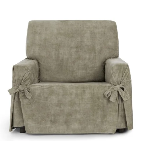 Capa de poltrona Turim com laços | Veludo elegante | Ajuste seguro | Decoração clássica | Lavável na máquina