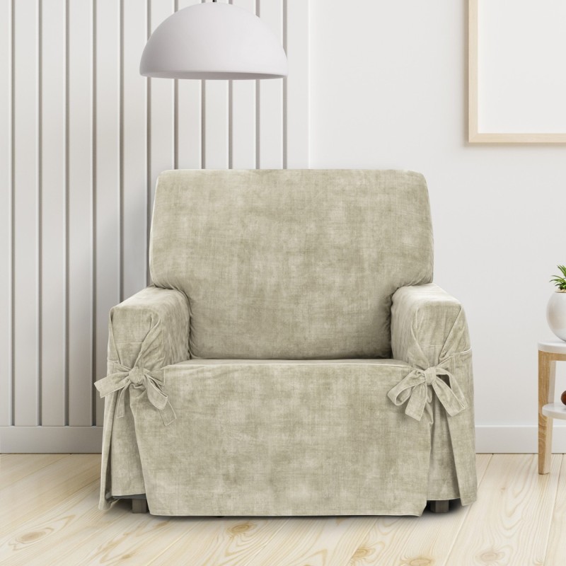 Capa de poltrona Turim com laços | Veludo elegante | Ajuste seguro | Decoração clássica | Lavável na máquina Capa de poltrona Turim com laços | Veludo elegante | Ajuste seguro | Decoração clássica | Lavável na máquina