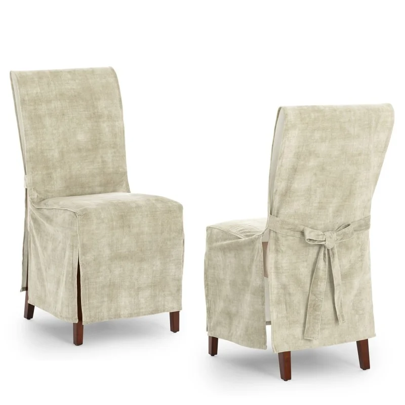 Capas de cadeira Turim x2 | Hotelaria | Veludo antimanchas | Laços ajustáveis | Elegância profissional
