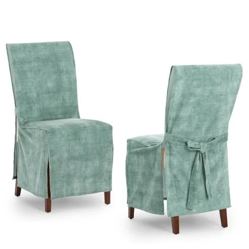 Capas de cadeira Turim x2 | Hotelaria | Veludo antimanchas | Laços ajustáveis | Elegância profissional