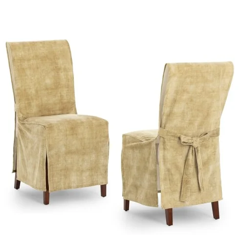 Capas de cadeira Turim x2 | Hotelaria | Veludo antimanchas | Laços ajustáveis | Elegância profissional