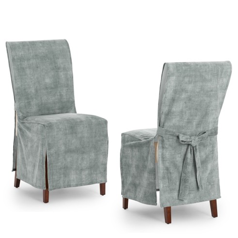 Capas de cadeira Turim x2 | Hotelaria | Veludo antimanchas | Laços ajustáveis | Elegância profissional