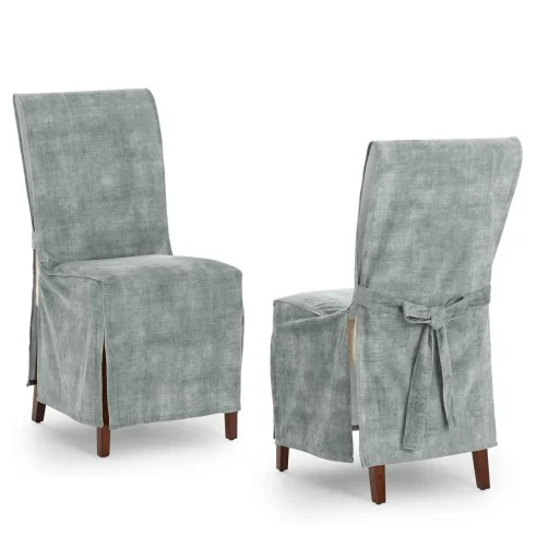 Capas de cadeira Turim x2 | Hotelaria | Veludo antimanchas | Laços ajustáveis | Elegância profissional