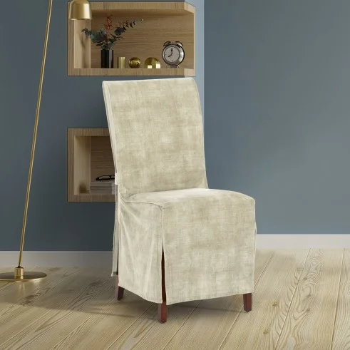 Capas de cadeira Turim x2 | Hotelaria | Veludo antimanchas | Laços ajustáveis | Elegância profissional