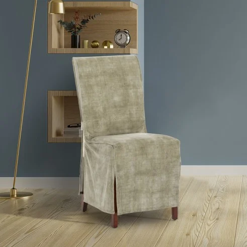 Capas de cadeira Turim x2 | Hotelaria | Veludo antimanchas | Laços ajustáveis | Elegância profissional