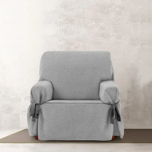 Capa de sofá Valeria com laços | Tecido estruturado | Ajuste elegante | Proteção visível | Lavagem simples