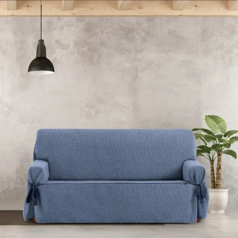 Capa de sofá Valeria com laços | Tecido estruturado | Ajuste elegante | Proteção visível | Lavagem simples