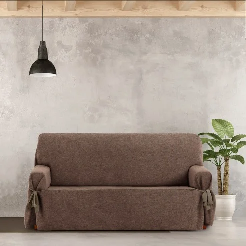 Capa de sofá Valeria com laços | Tecido estruturado | Ajuste elegante | Proteção visível | Lavagem simples