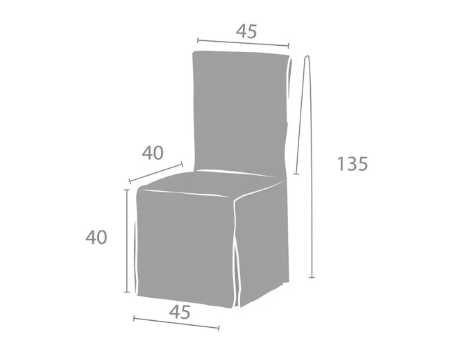 Capas de cadeira Valeria x2 | Hotelaria | Tecido não elástico | Laços ajustáveis | Estilo sóbrio